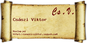 Császi Viktor névjegykártya